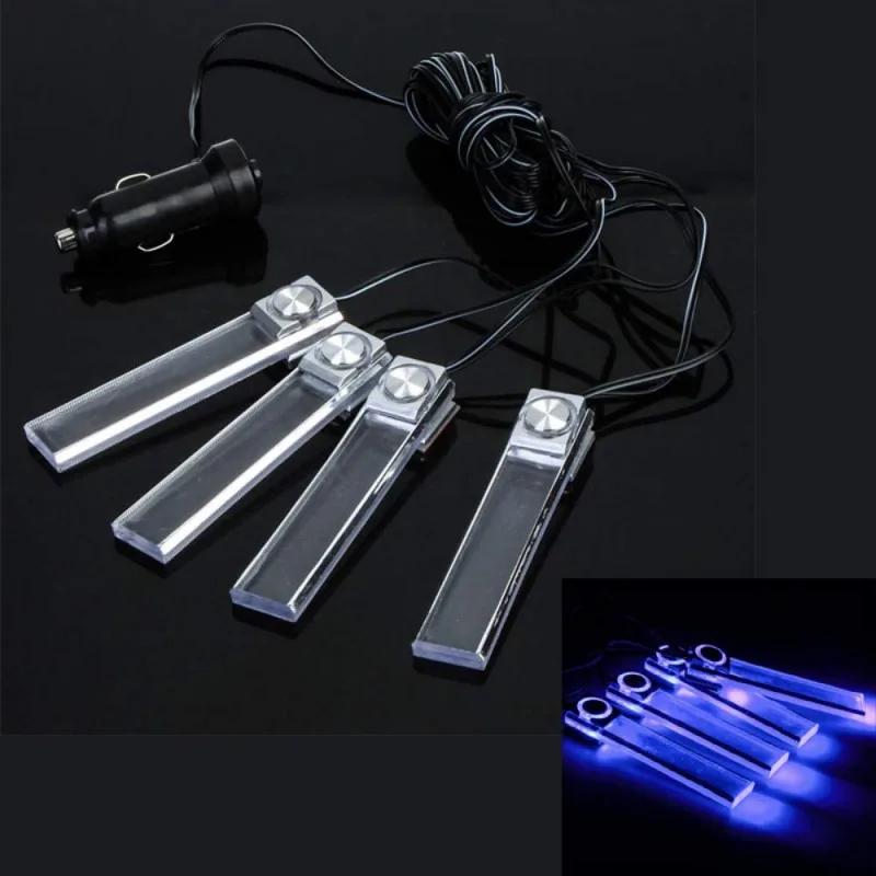 Ambient Light App Sound Control LED Strip Cigarette lighter Auto Atmosphere Lamp 12V Blue Fiber Optic Car Interior Decorative | Автомобили