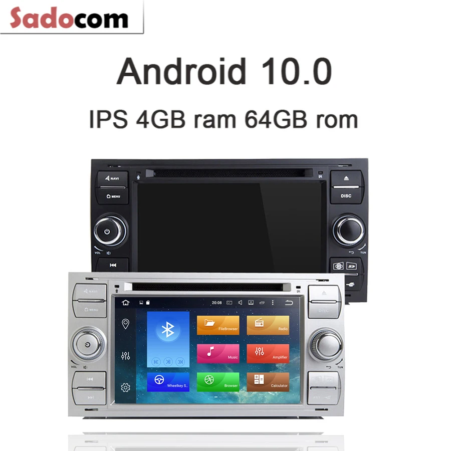 IPS Android 10 0 8 ядер 64 ГБ 4 RAM автомобильный DVD плеер GPS RDS радио для Ford Galaxy Fusion C-MAX S-MAX Focus
