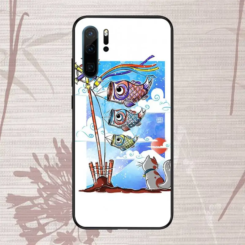 

Fish banner japanese festival fun customs Phone Case For Huawei honor Mate P 9 10 20 30 40 Pro 10i 7 8 a x Lite nova 5t