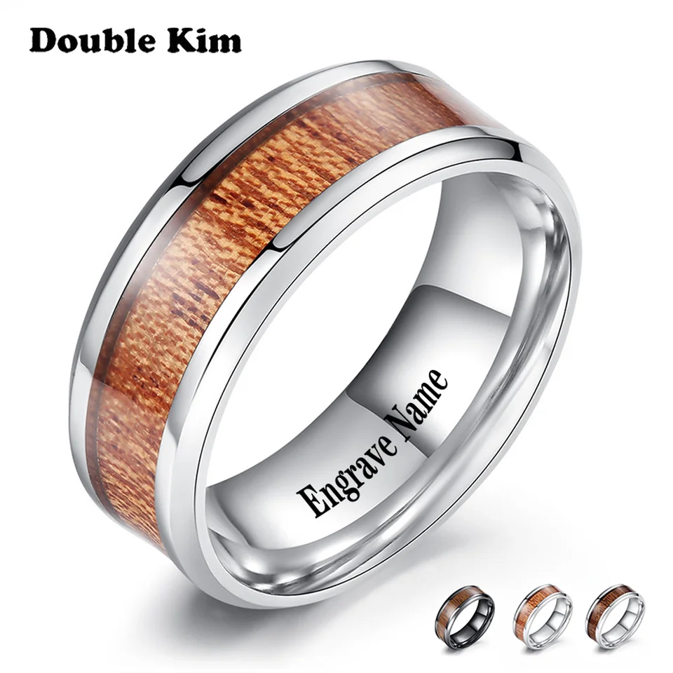 

Mens Rings Stainless Steel DIY Engrave Name Date Silver Color Rings for Men Lover Anniversary Jewelry Valentine's Day Gift