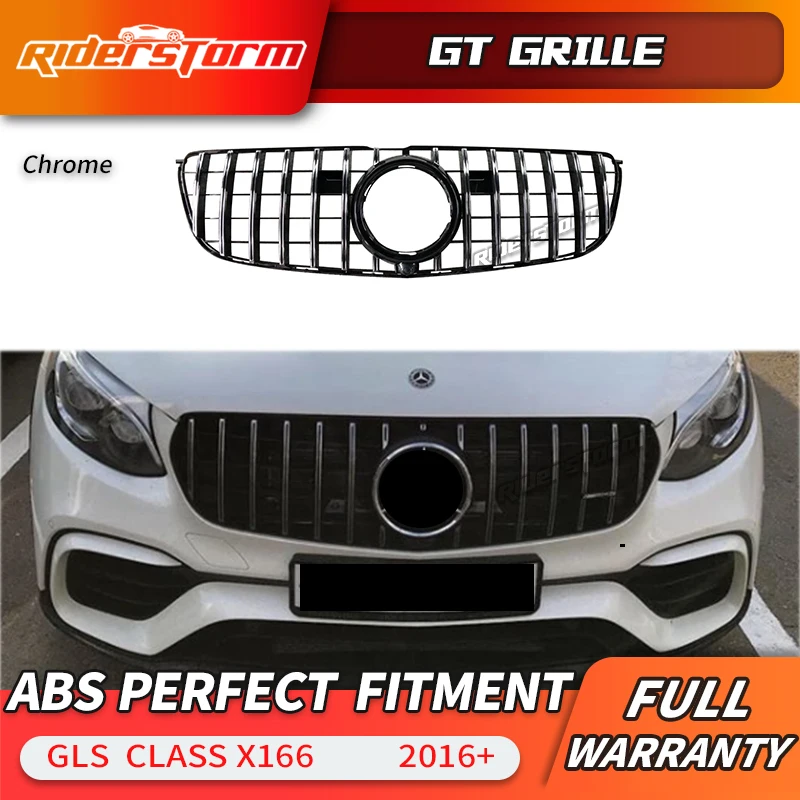 chrome with cam GT решетка для GLS class X166 GT решетка для Mercedes Benz GLS class GLS300 GLS350 передняя решетка внедорожника авто передняя решетка - Цвет: chrome with cam