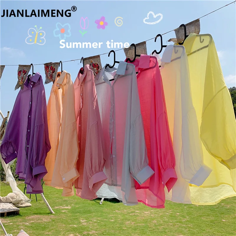 Летние женские топы и блузки дикая свободная тонкая рубашка ярких цветов с