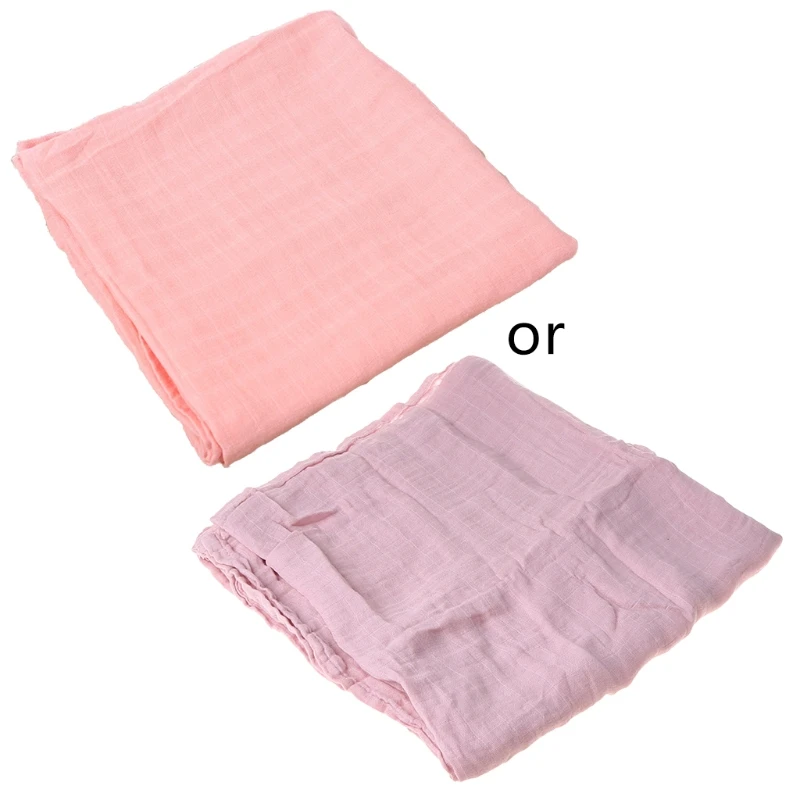 Manta receptora de muselina de fibra de bamb&uacute; para beb&eacute;, 120x120cm, envoltura para reci&eacute;n nacidos, 2 capas de gasa de ba&ntilde;o, saco de dormir, cochecito-4