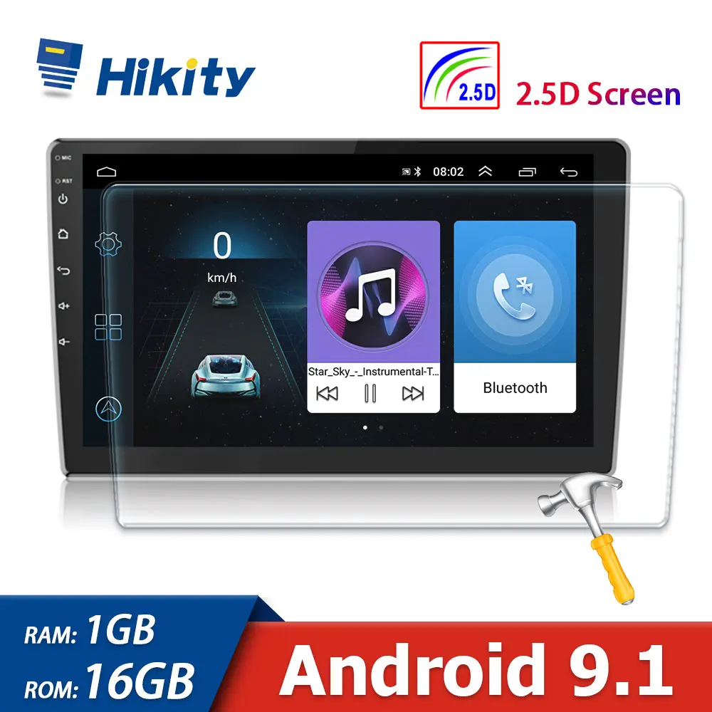 

Автомагнитола Hikity, мультимедийный проигрыватель на Android 9,1, 2 Din, с экраном 9 ", 2.5D, HD, видеоплеером, MP5, Wi-Fi, GPS, для Toyota Corolla, KIA