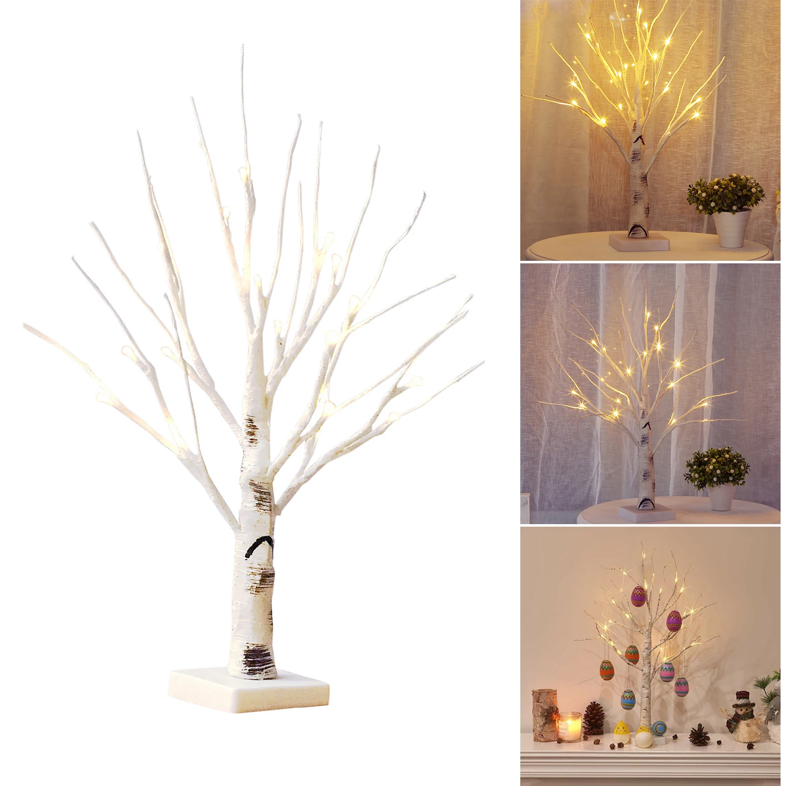 

Silver Birch Twigs Tree Lights Warm White LED Light Branches for Christmas Home Party Wedding Indoor Outdoor Decor TY53