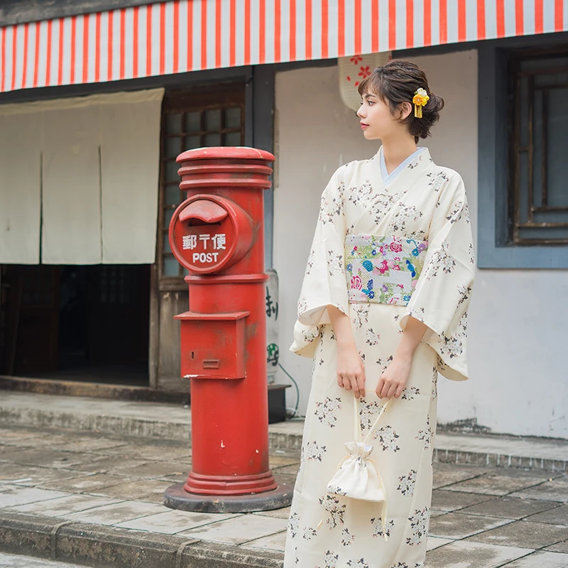 Japan Traditional Kimono Dress Oriental Elegant Yukata Woman New Year Festival Kimono Obi Vintage Cosplay Costumes