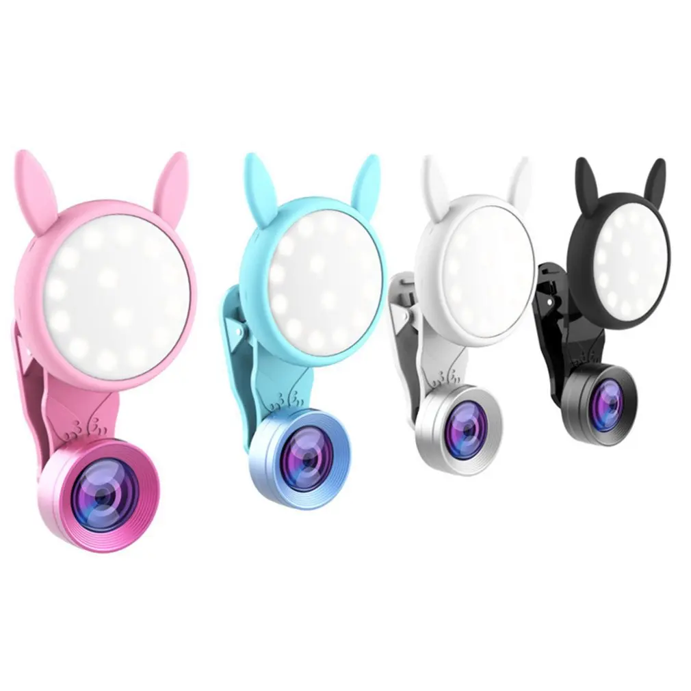 WQ 04 Портативный USB Автоспуск вспышка камера клип на телефон лампа видео