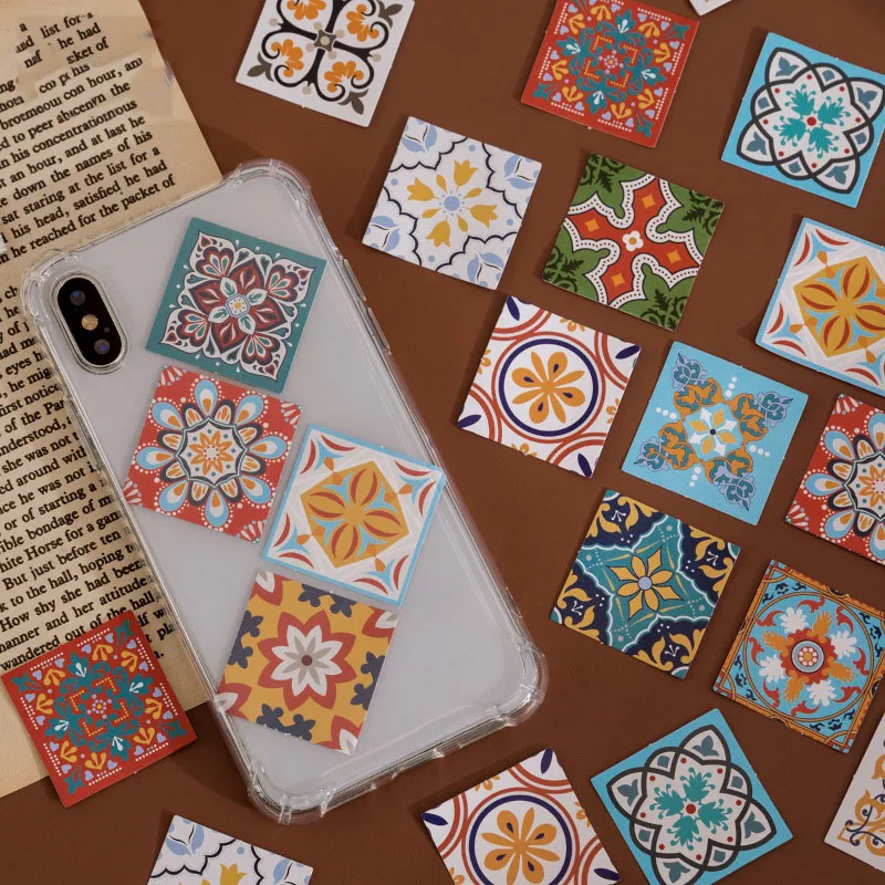 

46Pcs Mini Vintage Tiles Sticker Decoration Diy Diary Journal Craft Scrapbooking Planner Label Stickers Aesthetic Stationery
