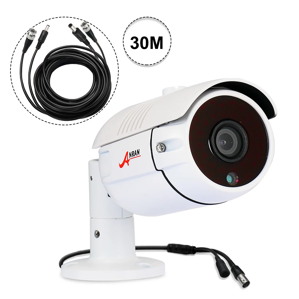 With 30m BNC Cable ANRAN AHD 2.0MP 1080P аналоговая HD камера безопасности IR-CUT 36 ИК светодиодов ночного видения наружная Водонепроницаемая камера - Цвет: With 30m BNC Cable