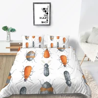 3d beetle bedding set queen cartoon insect quilt cover white twin full double single king creative bed set hot sale