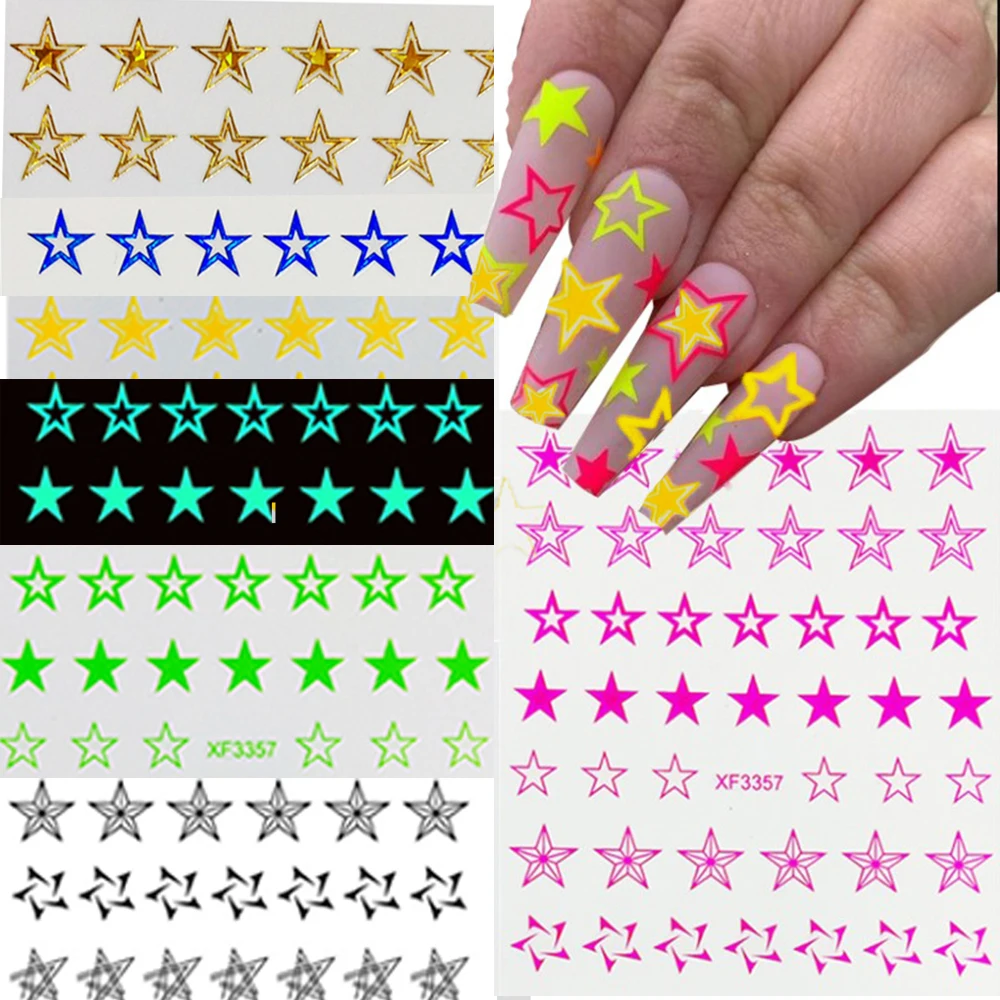 Наклейка для ногтей 12 цветов звезда бронзирующая наклейка 3D модная аксессуары
