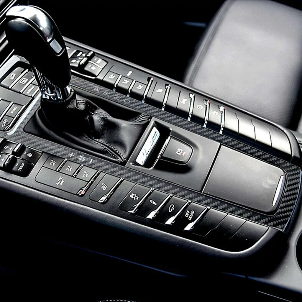 

Car Gear Shift Panel Trim Cover Frame Fit For Porsche Cayenne Macan 2014 2015 2016 2017 2018 2019 Carbon Fiber Styling