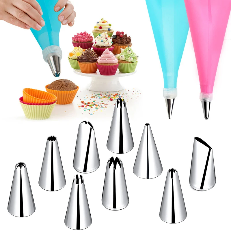 

Kitchen Silicone Pastry Bag Set Cake Decoration Tools Can Be Reused 8 / Piece / Set Cake Decorating Tools Cake Stand