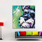 Абстрактная Картина на холсте, современное животное, собака шнауцер, поп-арт-стена, картины для гостиной, домашний декор, печатные рамки