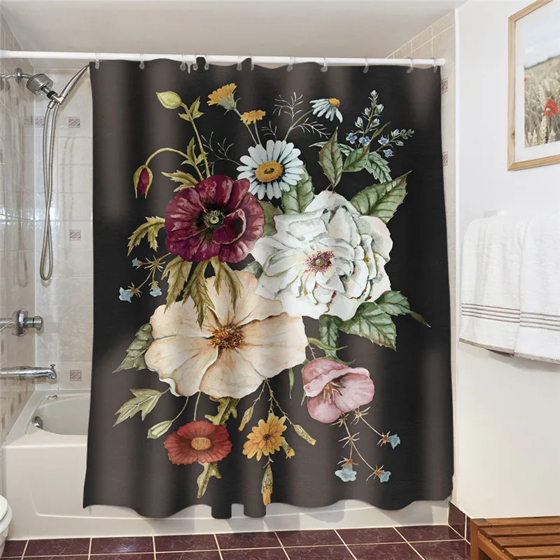 Водонепроницаемая занавеска для душа из полиэстера с принтом морских животных