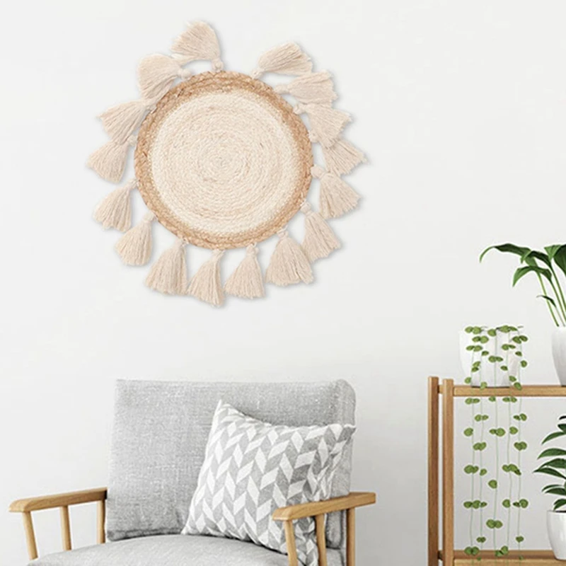 

30Cm Macrame Coasters Cup Mat Woven Wall Decor Baskets Wall Hanging Small Boho Wall Art Home Decorations