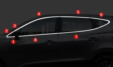 Up and Down 16pcs Для hyundai IX35 2010- автомобильный корпус палка из нержавеющей стали Стекло окно украшение столб средняя колонна полоса отделка панели полосы пленки - Цвет: Up and Down 16pcs