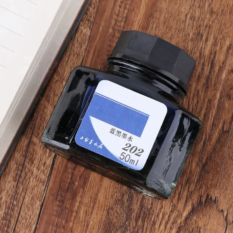 

50ml Bottled Glass Smooth Writing Fountain Pen Ink Refill School Student Stationery Office Supplies W8ED