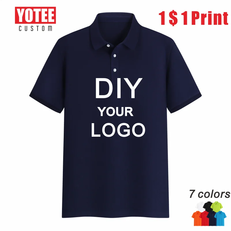 

YOTEE 2020 business casual cheap short sleeve personal company group logo custom POLO shirt men and women custom tops