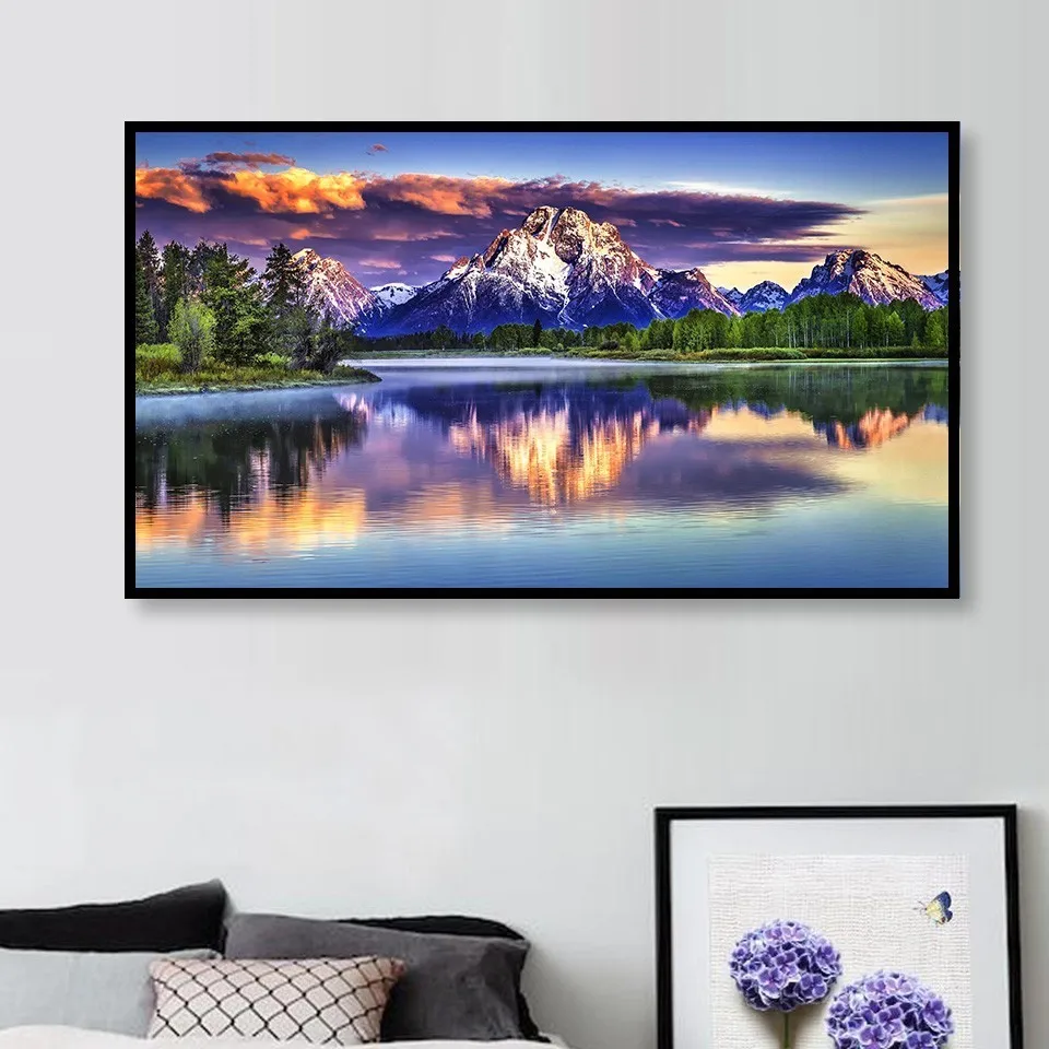 Алмазная вышивка с природой MEIAN 2020 большая картина сделай сам круглыми стразами