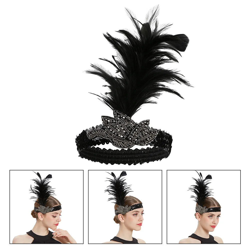 

1pc Delicate Forehead Headband Feather-decorative Headdress Elegant Hairband