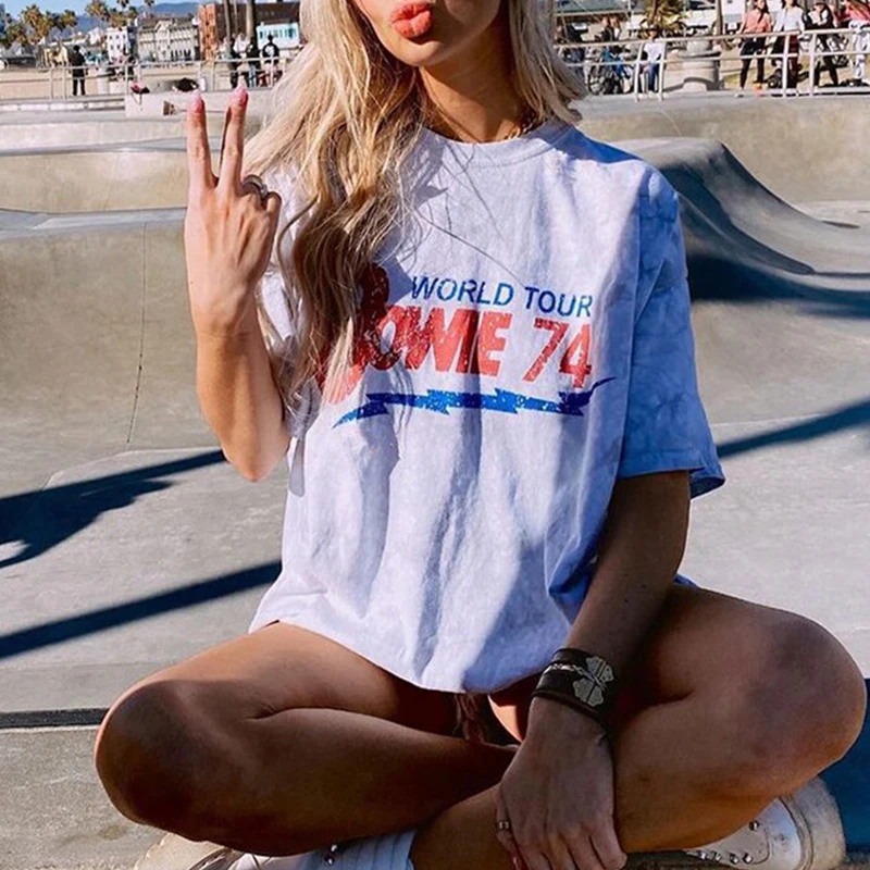 

Футболка женская летняя, с коротким рукавом, в американском стиле