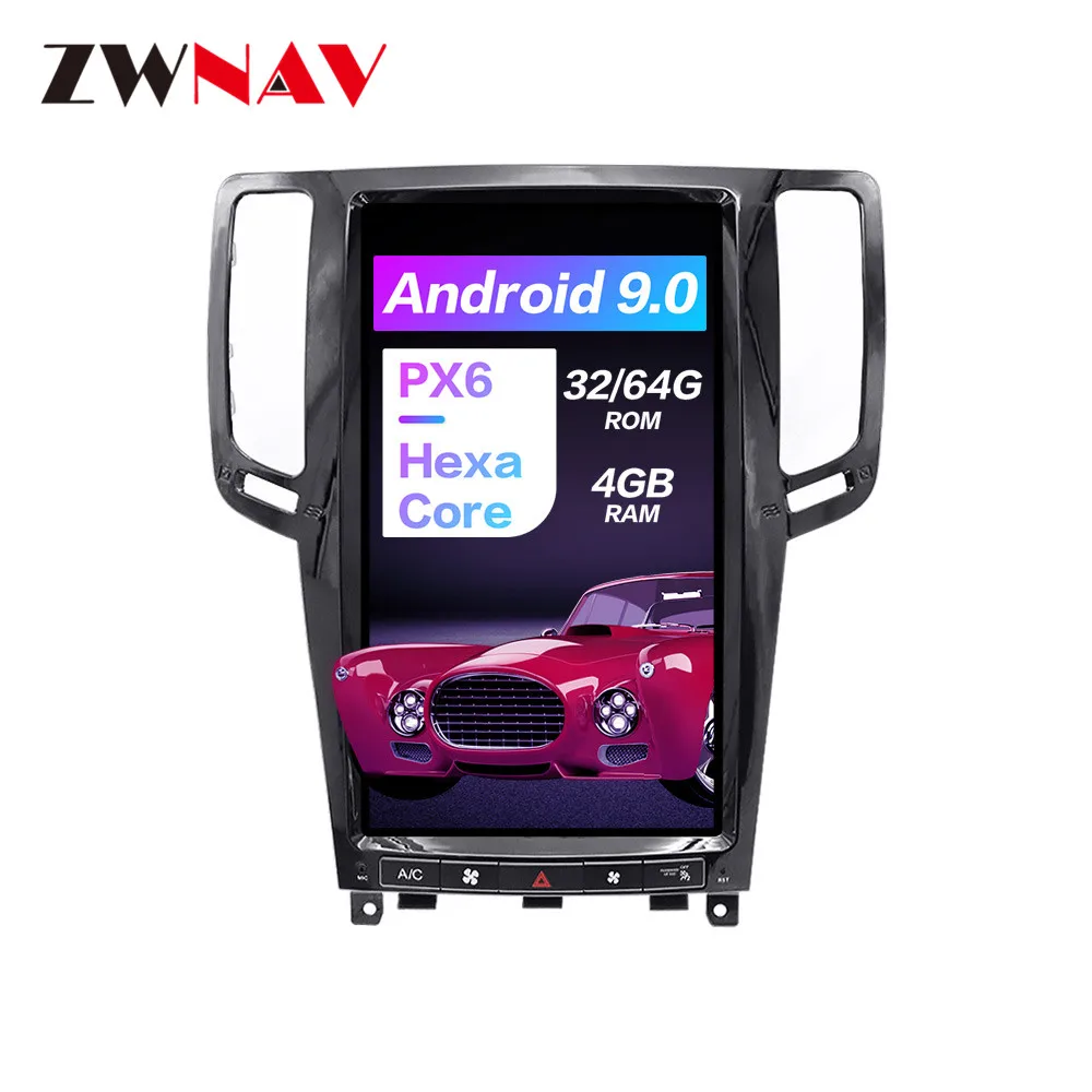 Вертикальный Tesla для Infiniti G25/G37 2007 2008 2009 2013 Android 9 IPS экран PX6 DSP автомобильный DVD GPS