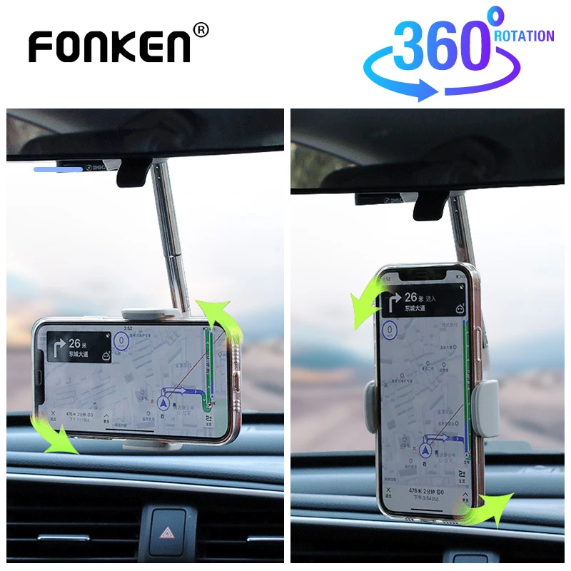 

FONKEN Car Phone Mount In Car Rearview Mirror CellPhone Holder Stand Auto Rear headrest Bracket for iphone 11 12 samsung Support