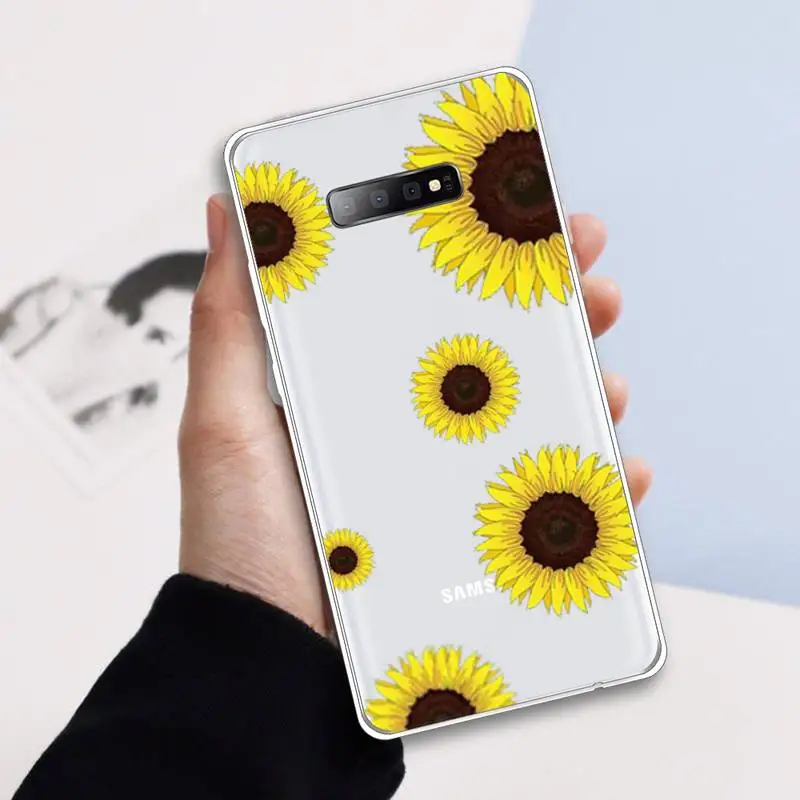 

angle Flame flower Phone Case Transparent For Samsung Galaxy A71 A21s S8 S9 S10 plus note 20 ultra