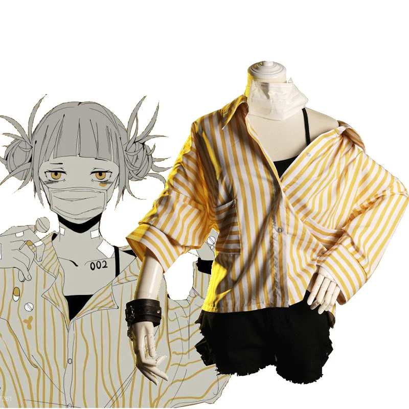 Костюм для косплея Himiko Toga, футболка, шорты, костюм, Boku no Hero Academy, школьная форма Хэллоуин, пижама для вечеринки