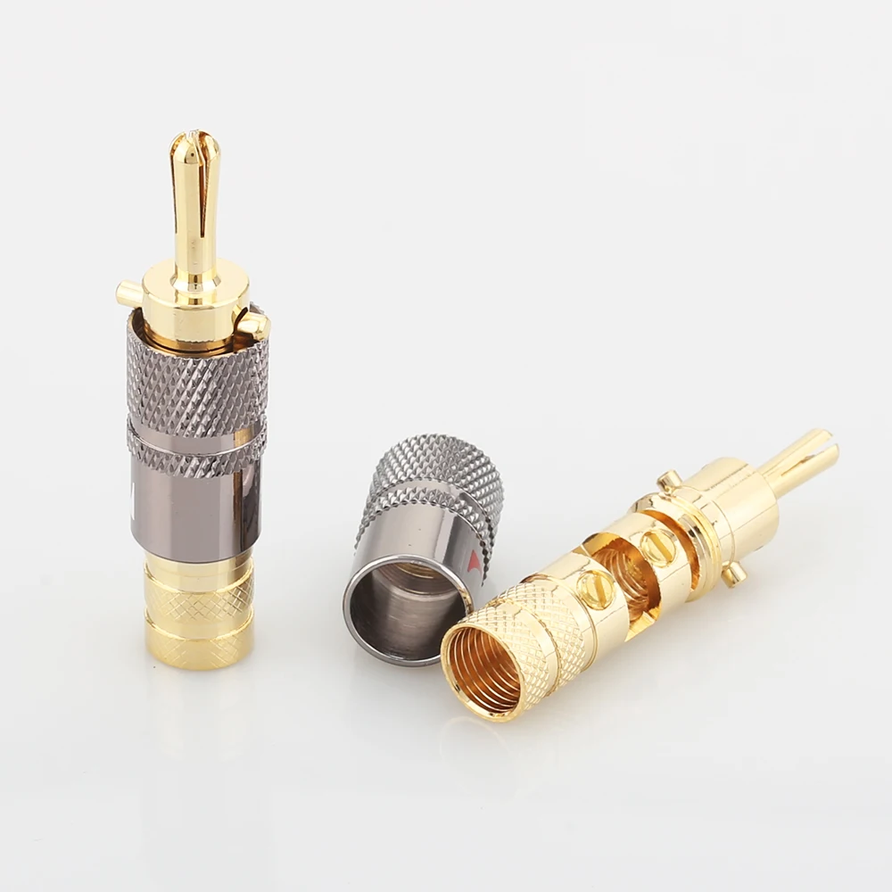 8pcslot Блокировка банан разъем динамик усилителя для DIY спикер кабель|connectors for