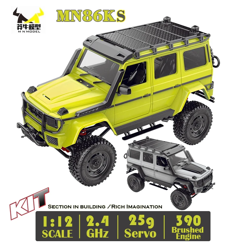 KIT de coche G500 MN86KS 1/12 MN, 2,4G, 4WD, 230MM, base para ruedas, todoterreno, 390, Motor cepillado, cami&oacute;n WPL MN, coche RC 1:12, sin montar, bricolaje-0