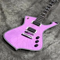 china made purple gold sliver cracked mirror iceman stanley electric guitar abalone cream bodybinding guitars