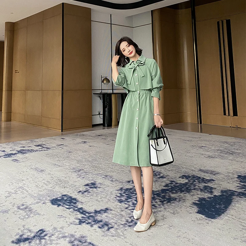 

2021 temperament women windcoat female British trench coat windbreaker women trench windbreaker women long denim trench coat