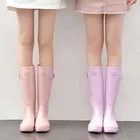 Сапоги женские резиновые до колена, ПВХ, непромокаемые, с пряжкой, длинные, модные, высокого качества, весна-осень