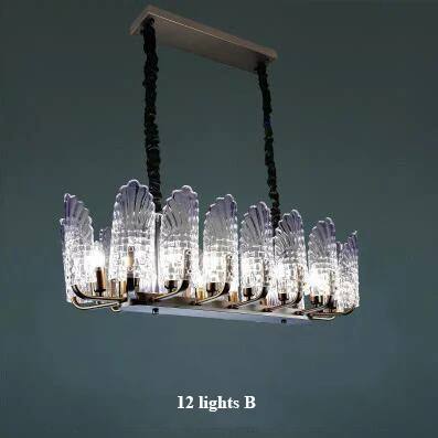 12 lightsB Современный Стеклянный светодиодный светильник-люстра с павлином, металлический подвесной светильник для гостиной, подвесной светильник для столовой - Цвет абажура: 12 lightsB