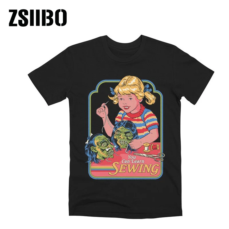 black17 ZSIIBO сатана футболка демон смерти ужас злой хип-хоп сатана смерти печать футболка Мужская/Женская HY1MC52 - Цвет: black17