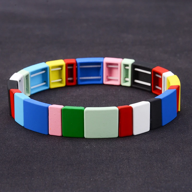 Новый Красочный браслет с уникальной радужной эмалью ручной работы унисекс