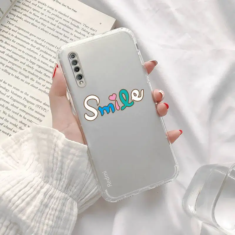 

words letters sentence Phone Case Transparent For Xiaomi Redmi K30 10T 10X 9 9A 8 8A 7 7A 6 K40 T S PRO 5G
