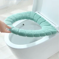 1pcs warmer toilet seat cover universal double color household washable knitted thickened toilet cover pad bathroom accessories