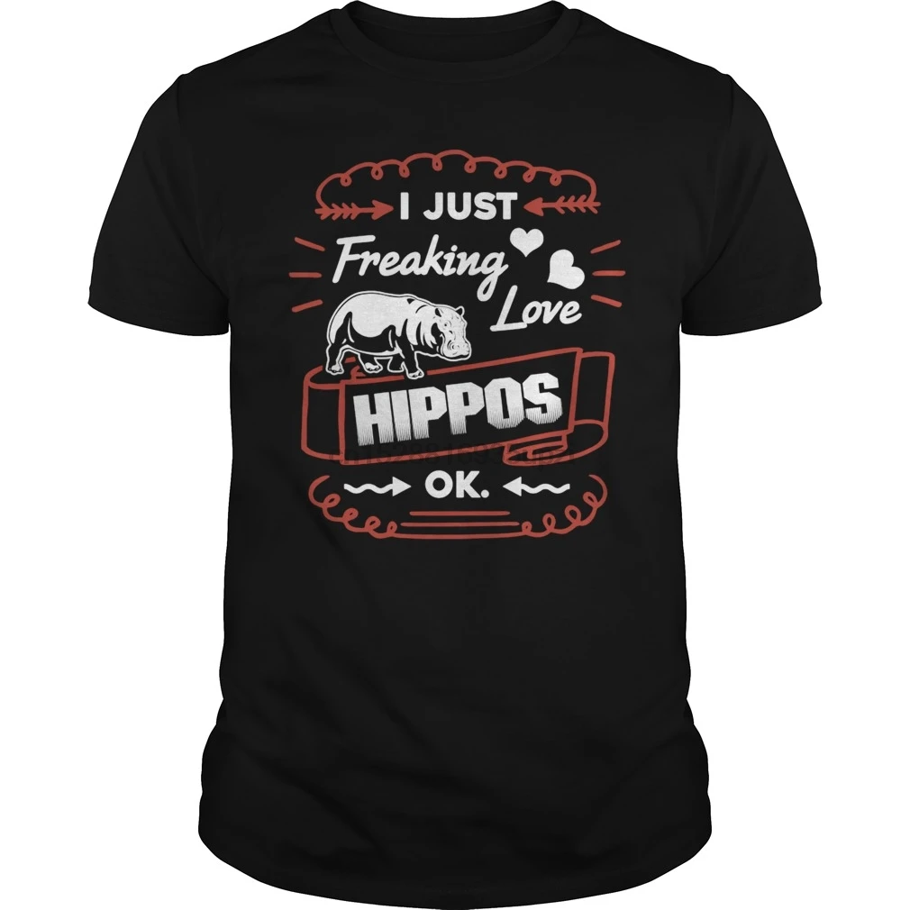 Мужская футболка Love Hippos cool wo тройники топ|Мужские футболки| |