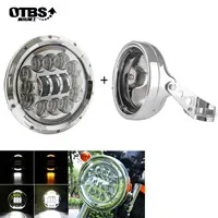 7 дюймов 60 Вт точка SAE E9 мотоцикл 883 налобный фонарь с углом глаз Led 883 фары 7 дюймов корпус ведро отделка кольцо - Цвет: 90W Halo light Silve