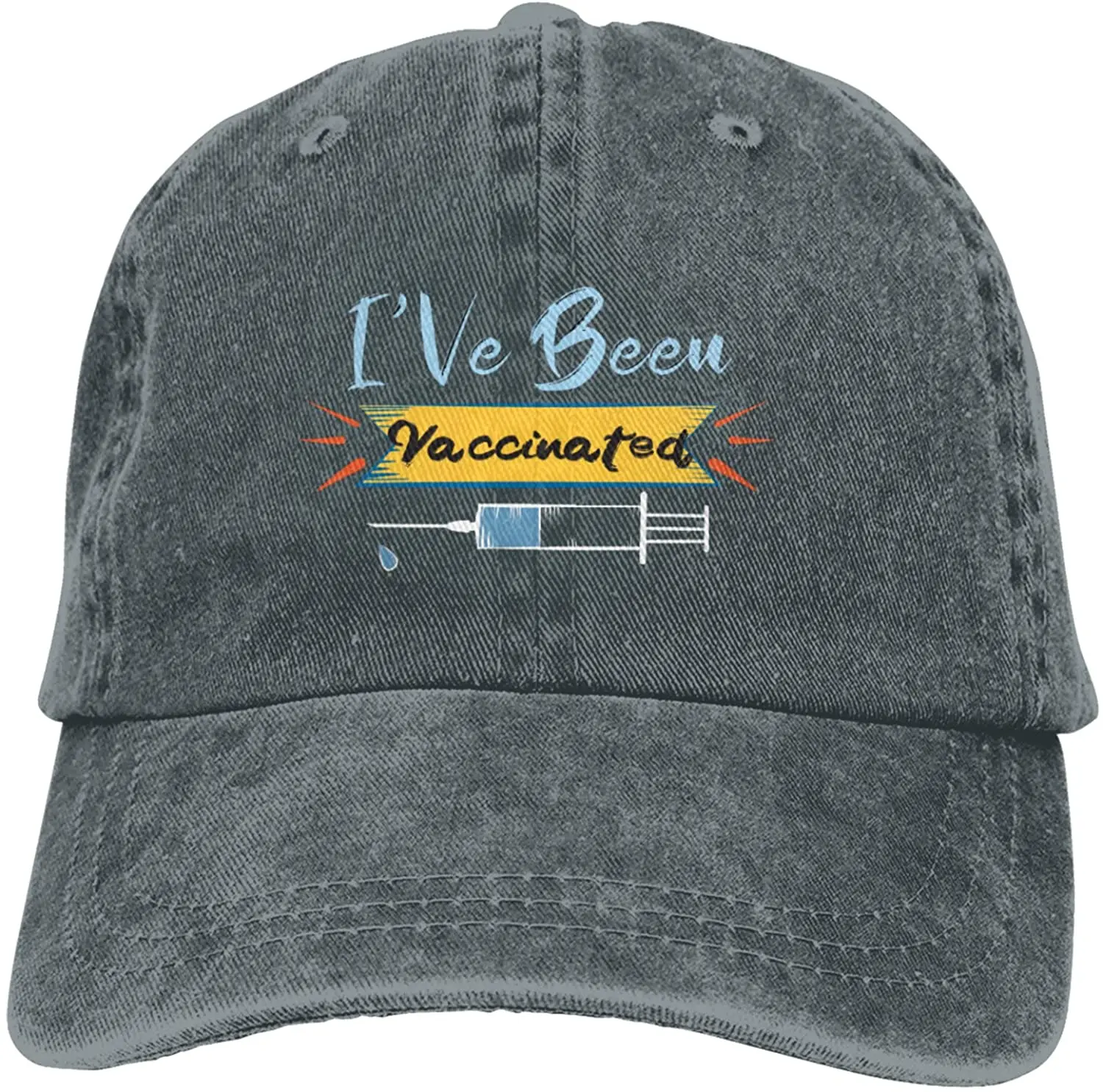 

I've Been Vaccinated Hat Vintage Denim Baseball Caps Cotton Dad Hat Adjustable Wash Cowboy Hat Unisex