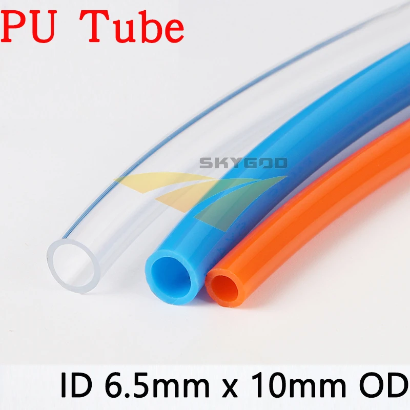 

ID 6.5mm x 10mm OD High Pressure PU Tube Pneumatic Parts Flexible Hose Water Air Gas Compressor Soft Pipe 1 meter