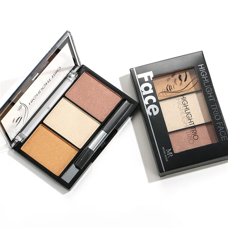 Женский бронзатор для лица контур 3 цвета минеральная Палетка порошок блестящий