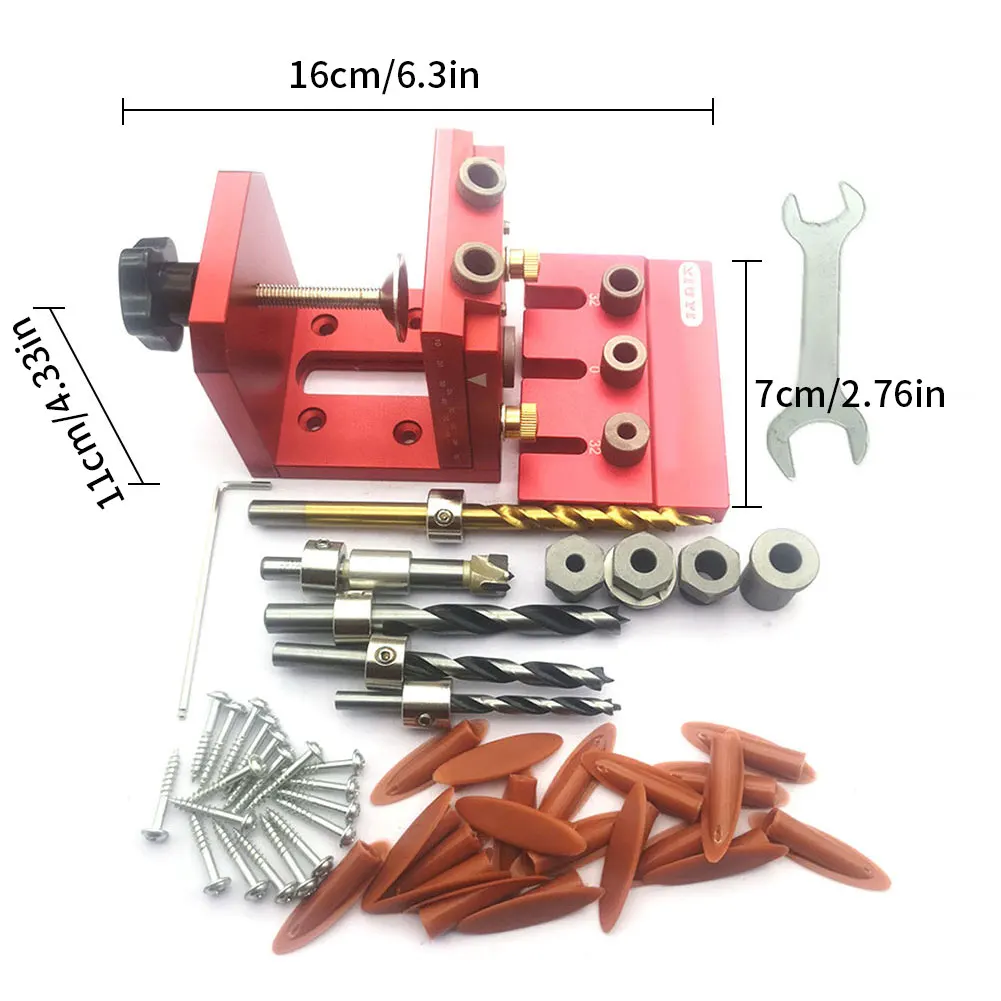 

Adjustable Inclined Hole Drill Punch Positioner Woodworking Adjustable set Hole Drill Guide Locator with Eccentric Drill Sleeve