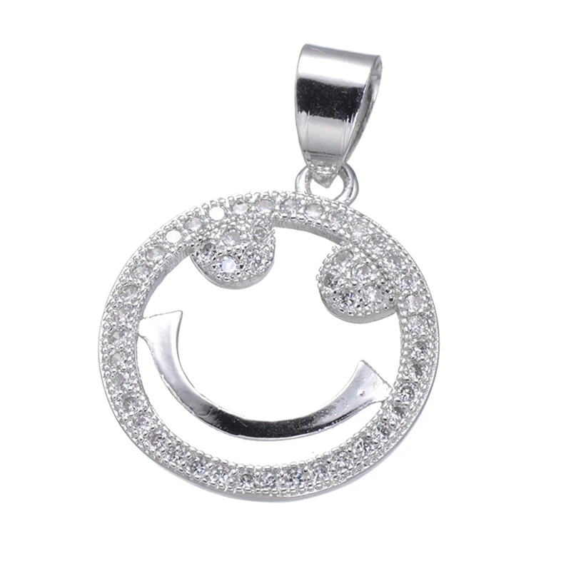white gold Juya бижутерия ручной работы материал ручной работы Cz Pave Hamsa Подвески Подвеска для женщин Детский Рождественский подарок изготовление ювелирных изделий - Окраска металла: white gold