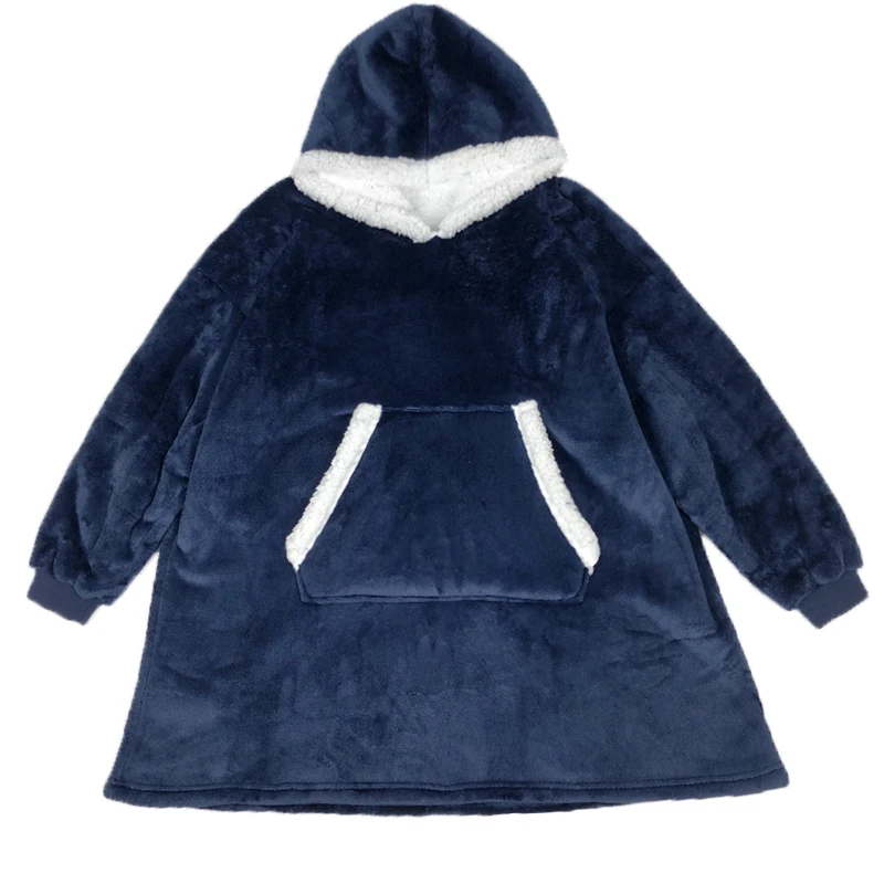 

Wearable Blanket With Sleeves Plaid Sherpa TV Weighted Blanket Winter Plush Fleece Hooded Blanket Travel couverture polaire