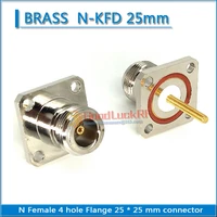 1x pcs n female with 4 hole flange panel chassis mount waterproof ring 25 25 mm plug copper rf connector coaxial adapters