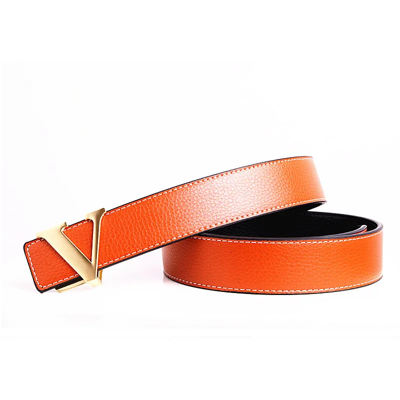 

Design V Letter Buckle High Quality Cowhide For Jeans Dress Fashion Luxury Men Women Belts Casual Fashion Belt Width 3.5cm